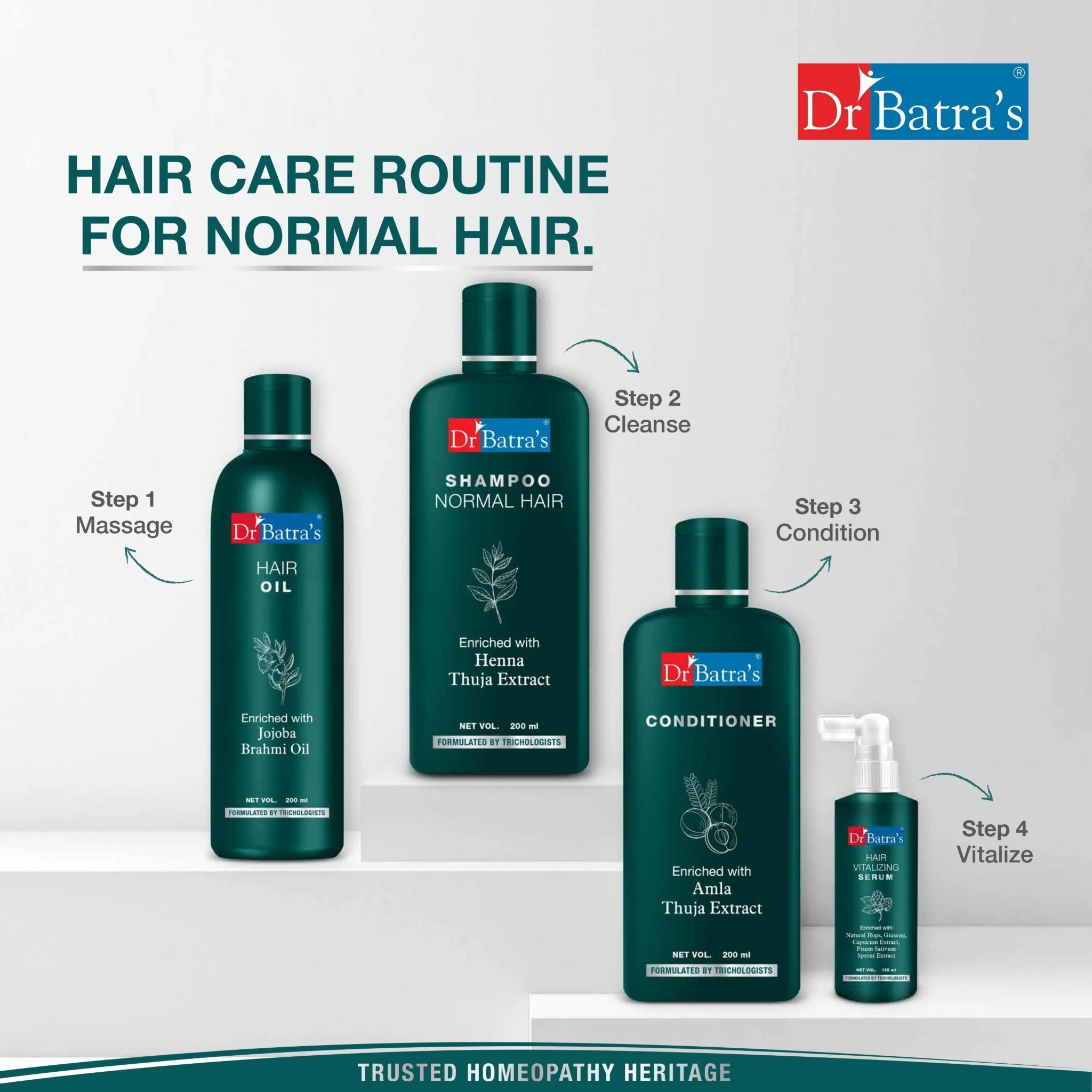 Dr Batra's Hair Vitalizing Serum, Enriched with essential vitamins, Ginseng, Capsicum, Reduces Irritability, Healthy scalp & Radiant look, Safe, Tricologists recommended (125ml) - Image 9